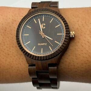 Gold & Brown Wood Charming Charlie Watch